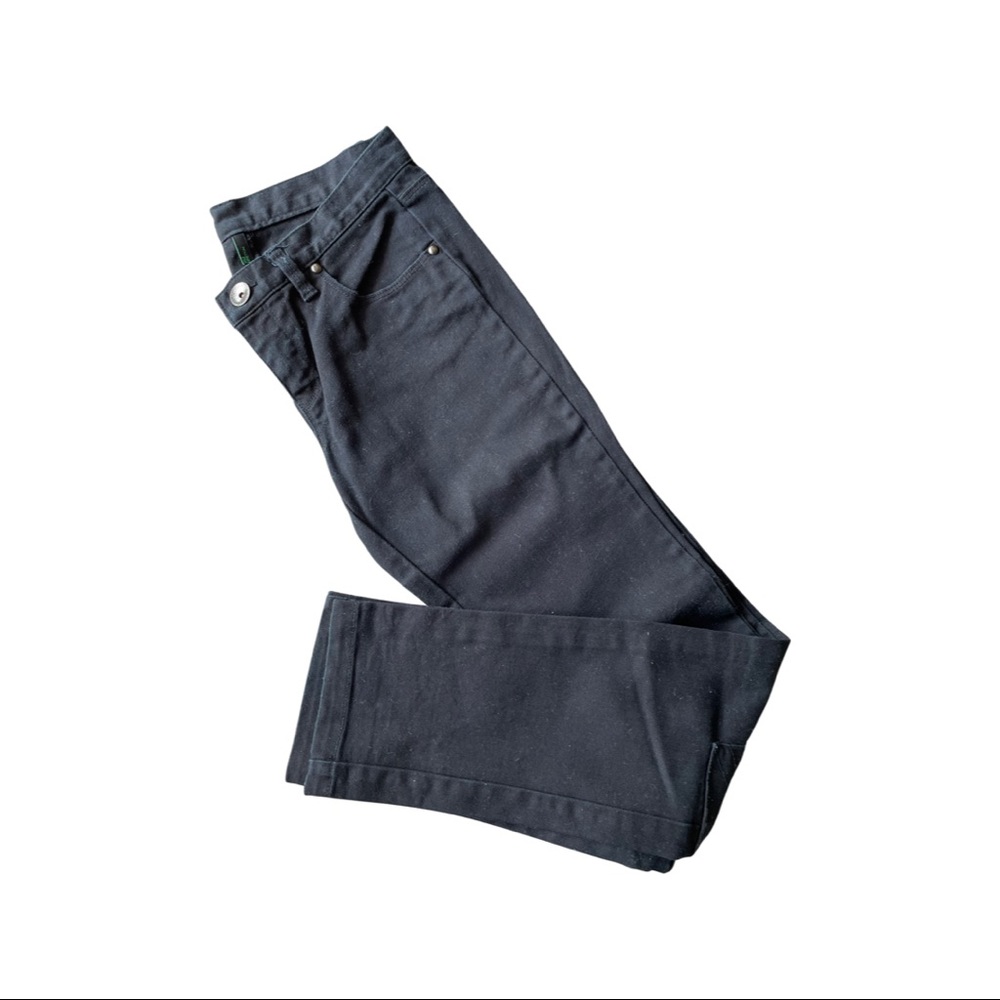 Benetton Black Jeans with inseam detailing.